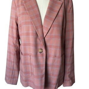 J. Jill Women's Blush Plaid Blazer